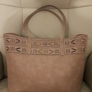 Peachy beige smooth tribal bohemian tote